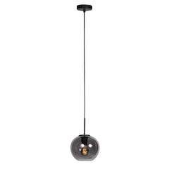 HaloSwap 4291ZW – schwarze Hängeleuchte mit elegantem Rauchglas