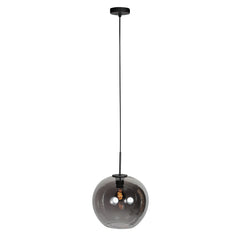 HaloSwap 4294ZW – Schwarze Pendelleuchte mit rauchfarbenem Glaskörper Ø 30 cm