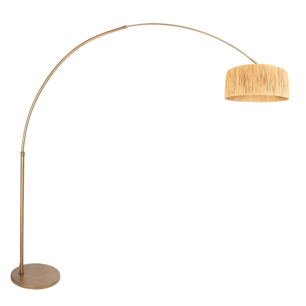 Bogenlampe in Bronzefarbe Sparkled Light 4303BR – elegante Beleuchtung mit Grass-Lampenschirm
