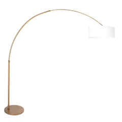 Bogenlampe in Bronzefarben Sparkled Light 4304BR – Elegante Beleuchtung mit dickem Leinen-Lampenschirm