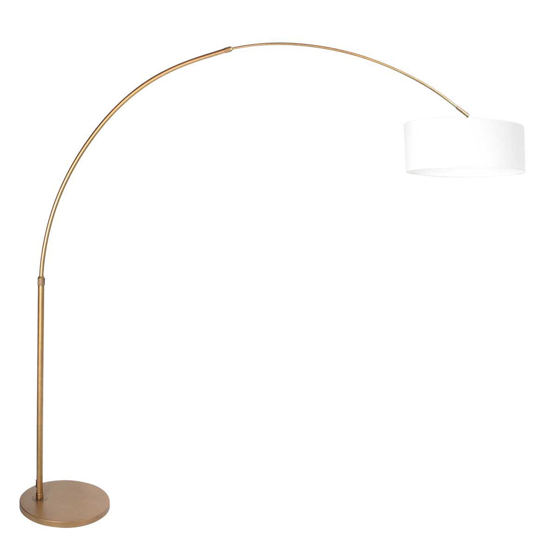 Bogenlampe in Bronzefarben Sparkled Light 4304BR – Elegante Beleuchtung mit dickem Leinen-Lampenschirm