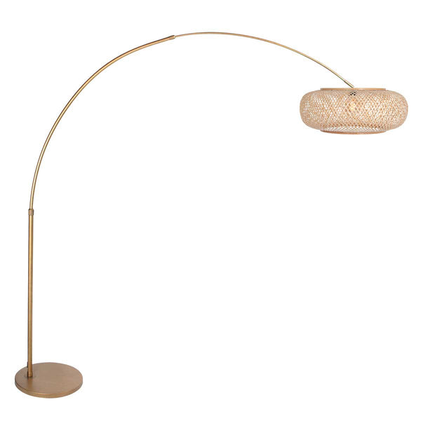 Bogenlampe aus Bronze Sparkled Light 4309BR – Elegante Beleuchtung mit Bambusschirm