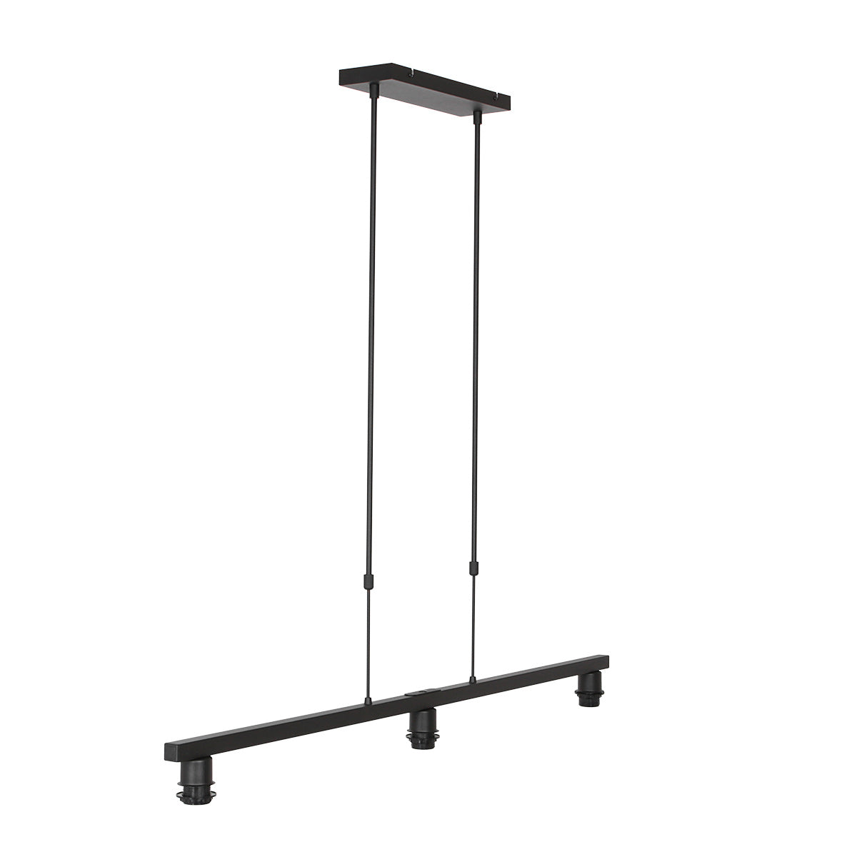 Barre noire de la suspension avec ses 3 douilles E27 – Designix.fr