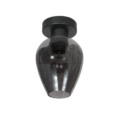 Deckenleuchte Bloeba 4372ZW mit tropfenförmigem Rauchglasschirm Ø15 cm