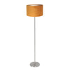 Stehlampe Noor 4431ST – goldener Samtschirm mit gebürstetem Stahlgestell
