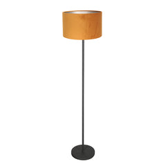 Stehleuchte Noor 4442ZW – mattschwarz mit goldenem Samtschirm