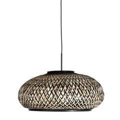 Hängeleuchte Sparkled Light 4476ZW – geflochtener Bambus in Schwarz und Natur