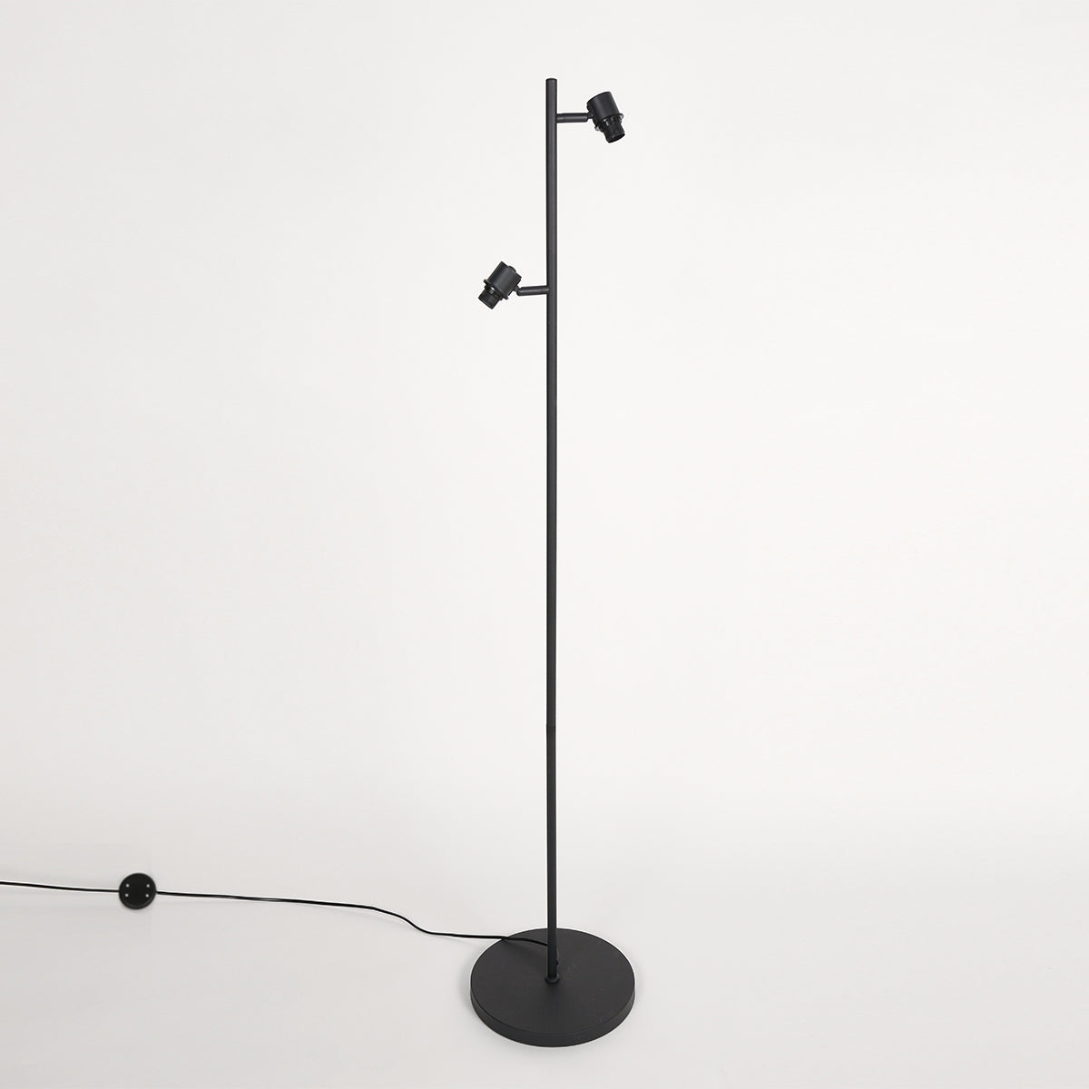 Lampadaire 2 spots bambou en pied, hauteur 150 cm pour salon