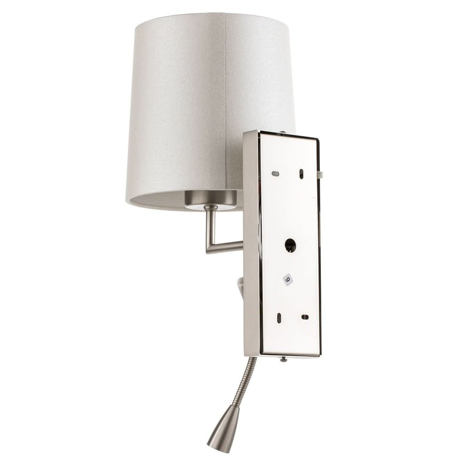 Applique murale Havanna en laiton, crème et nickel mat, hauteur 33 cm