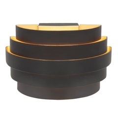 Applique murale Scudo en aluminium, noir, hauteur 10,5 cm