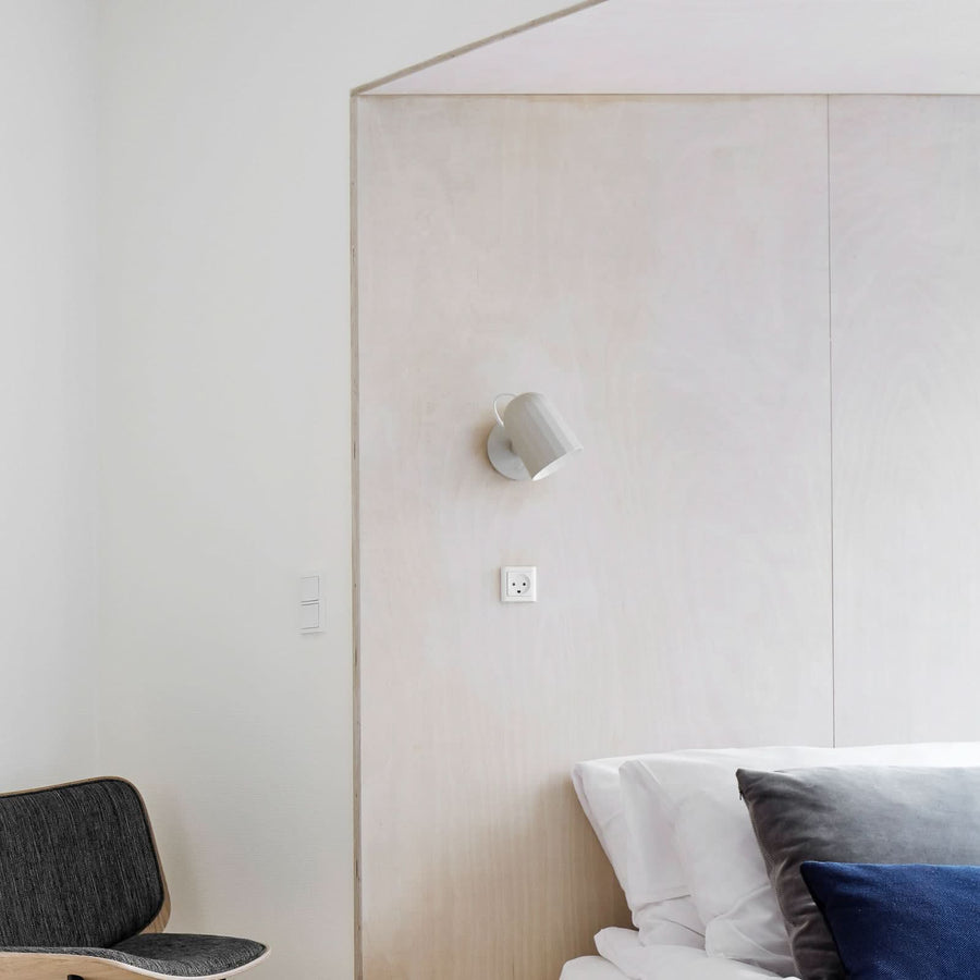Applique murale Noc Wall Button en aluminium, blanc, hauteur 14 cm