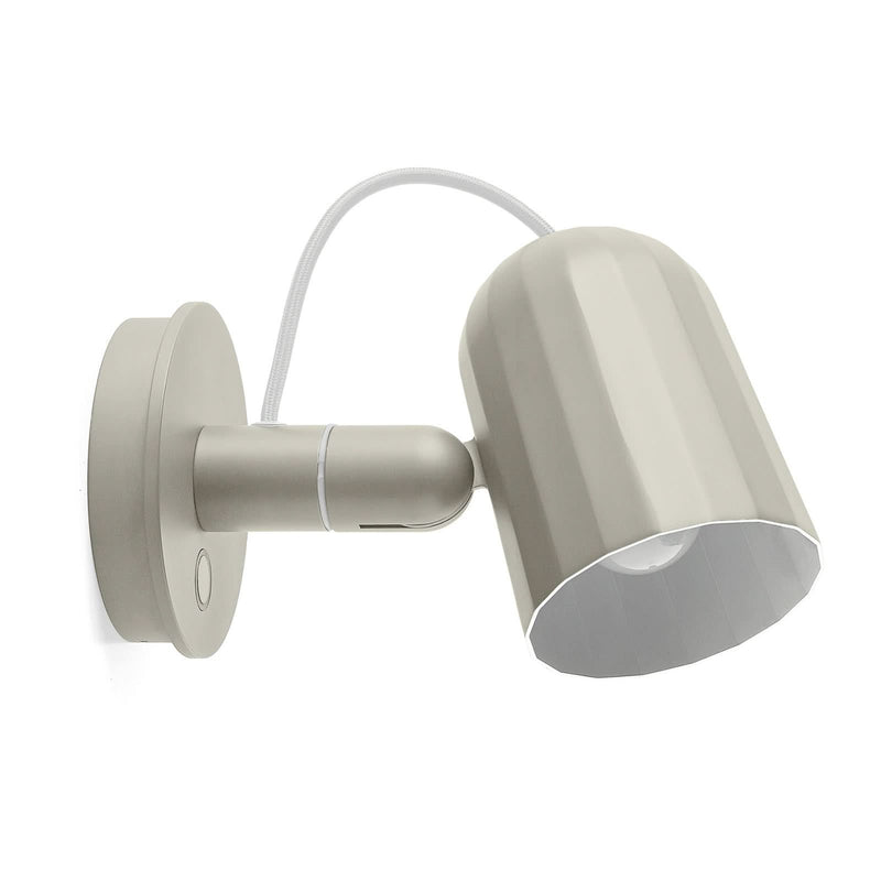 Applique murale Noc Wall Button en aluminium, blanc, hauteur 14 cm