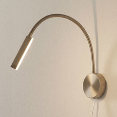 Applique murale LED Raik en métal, nickel mat et albâtre, hauteur 59 cm