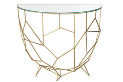 Console Métal Verre Dorée