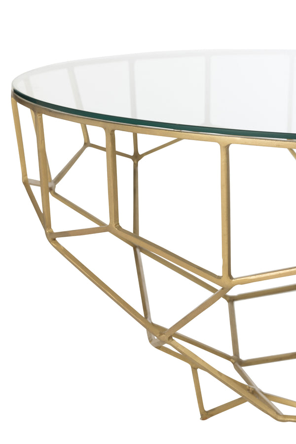 Tisch Metall Glas Goldfarben