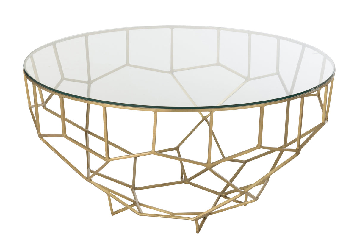 Tisch Metall Glas Goldfarben