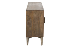 Anrichte Mangoholz MDF Braun 4 Türen | Zina
