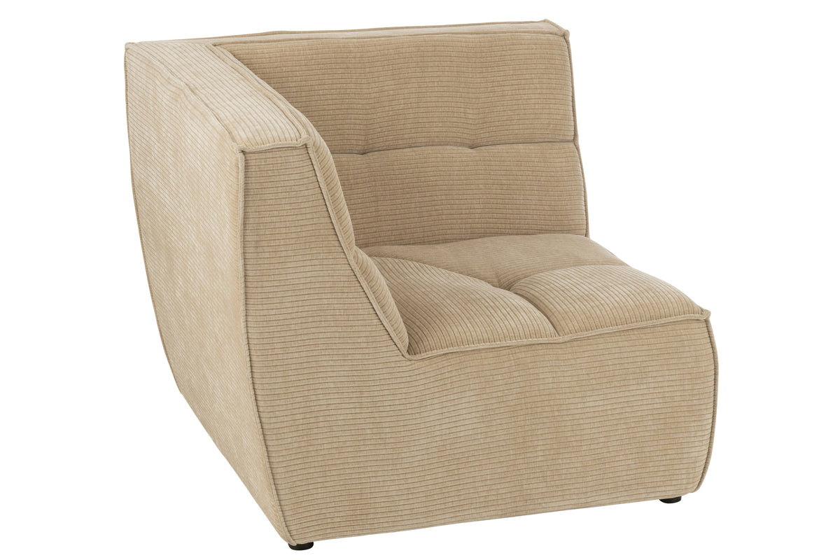 Ecksofa Dunkelbeige Holz | Miro
