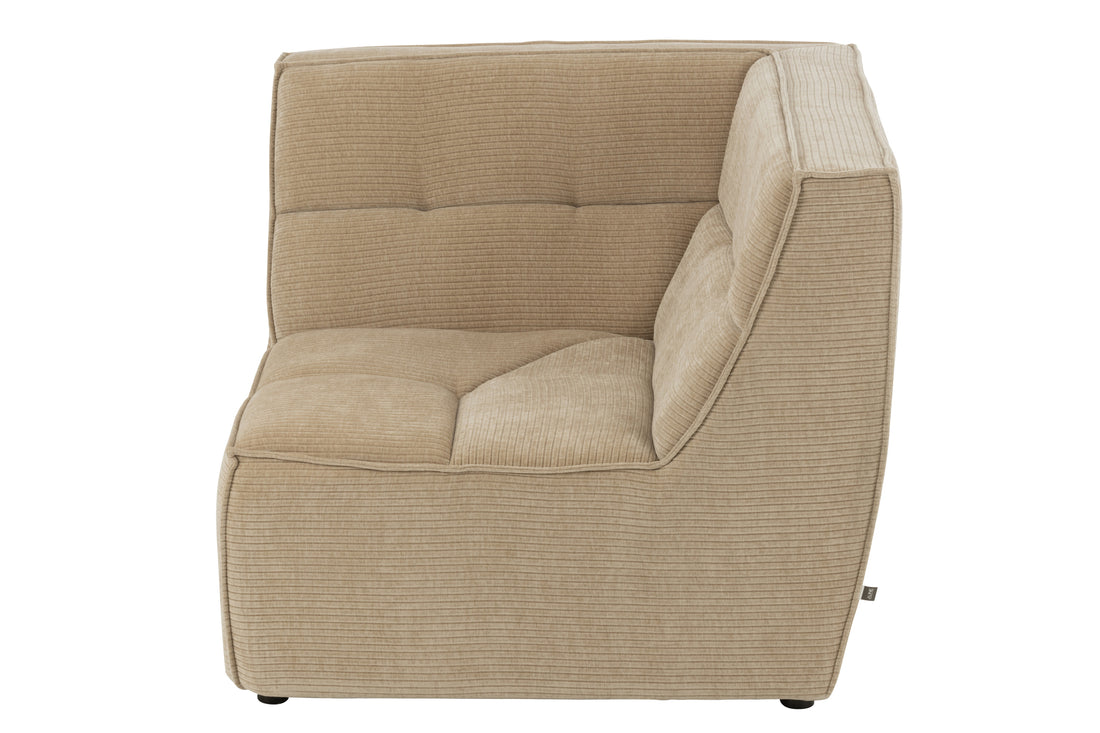 Ecksofa Dunkelbeige Holz | Miro