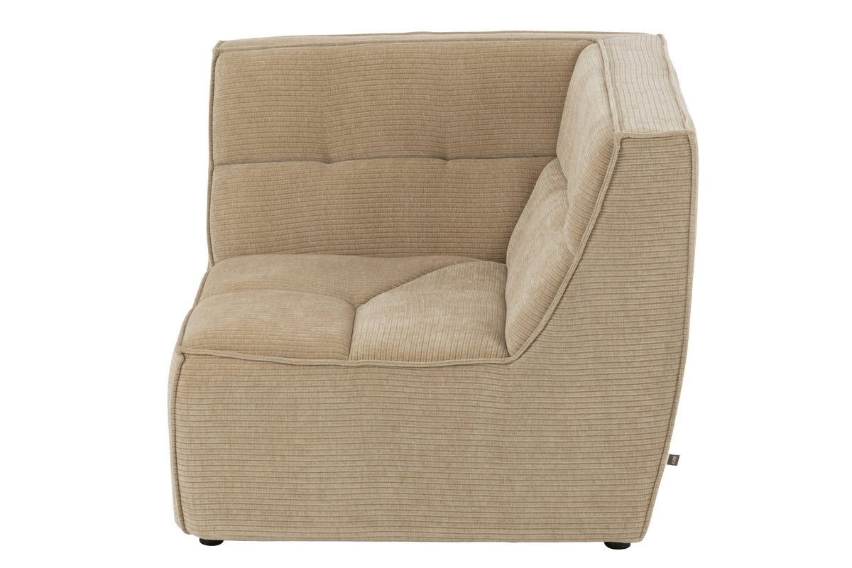 Ecksofa Dunkelbeige Holz | Miro