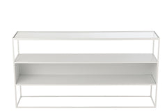 Console Métal Verre Blanche