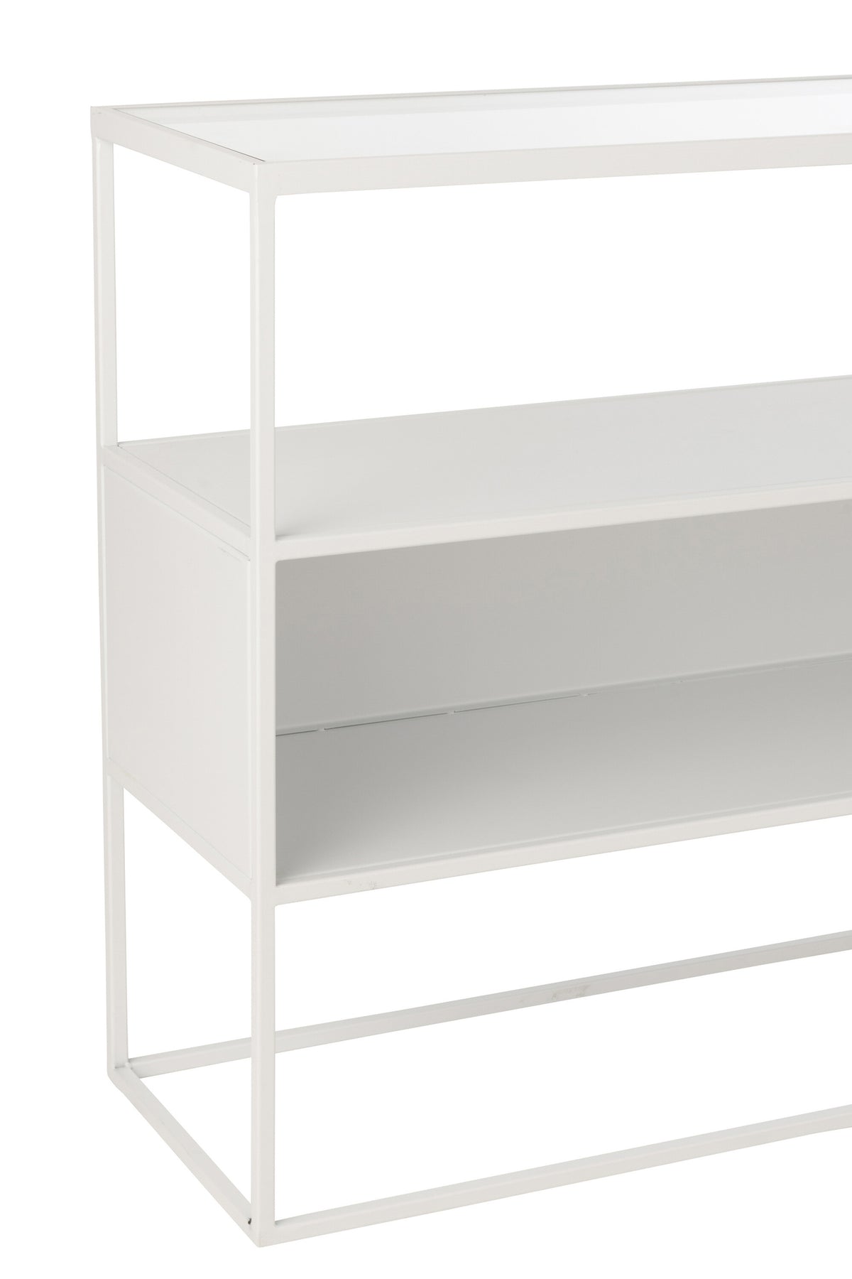 Console Métal Verre Blanche
