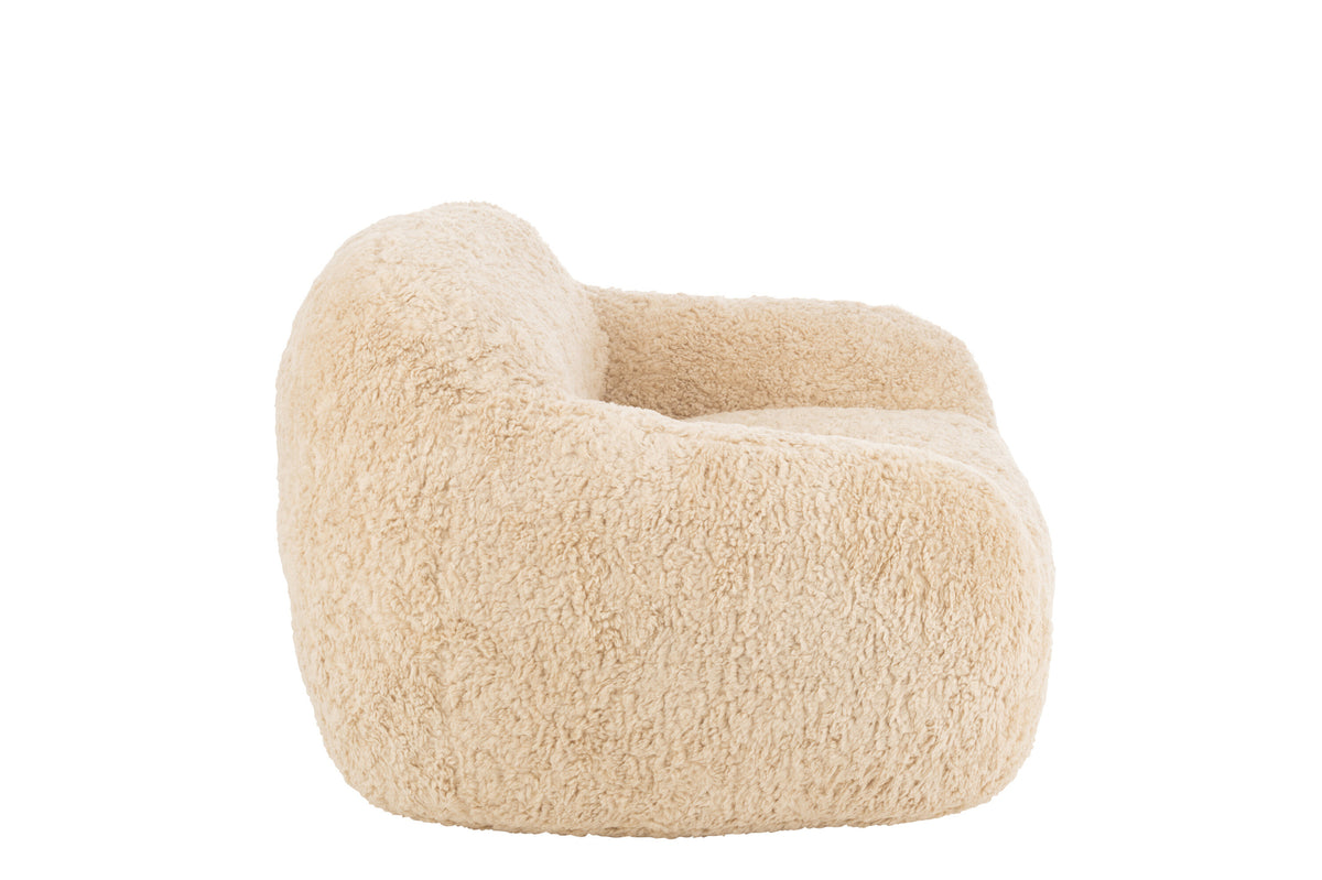 Kleiner Sessel aus Polyester in Creme | Cane
