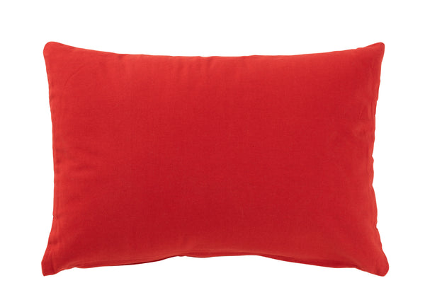 Rotes und weißes Samtkissen Joyeux