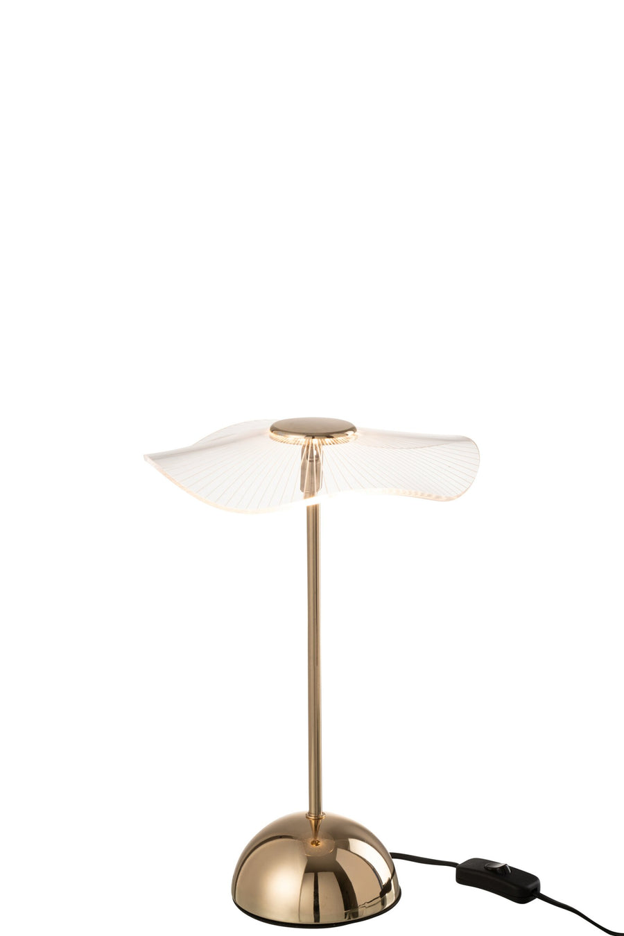 Lampe à poser LED fleur en métal doré, petit modèle