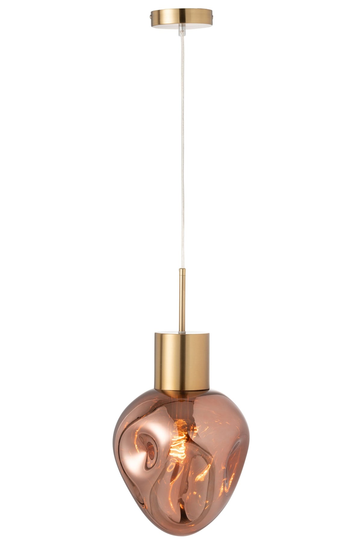 Suspension en verre et métal doré