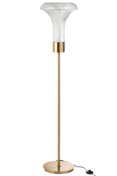 LED-Solarlampe Metall Gold Glas