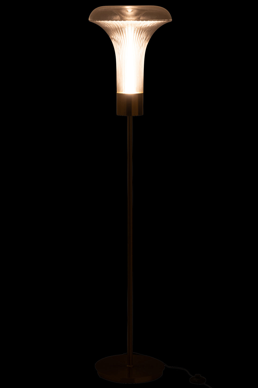 LED-Solarlampe Metall Gold Glas