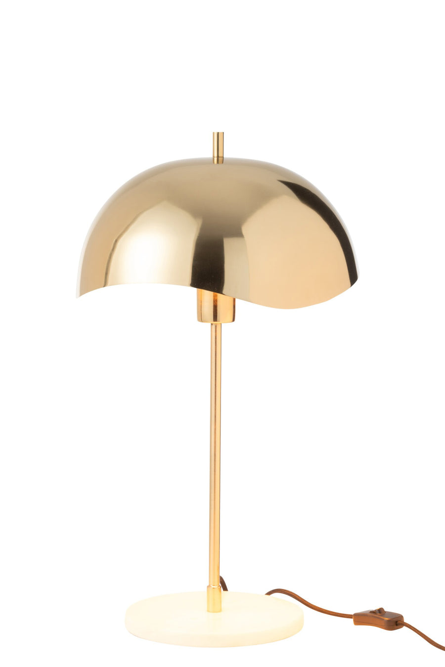 Lampe à poser en métal et marbre, doré