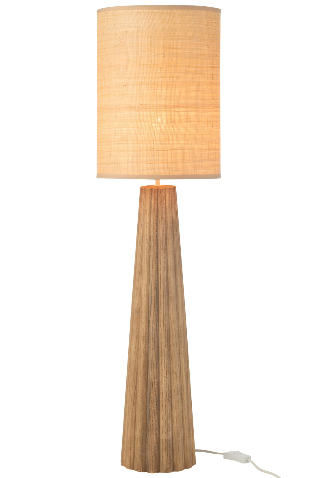 Lampe à poser Parapluie en bois d'ailante naturel, grand modèle