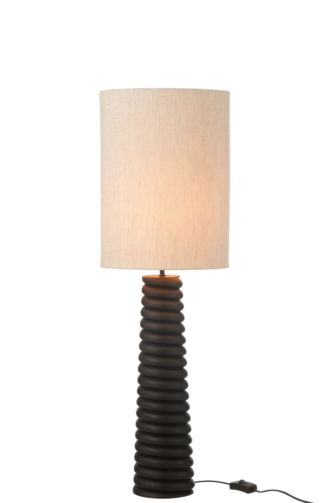 Lampe à poser Filetage en bois d'ailante noir