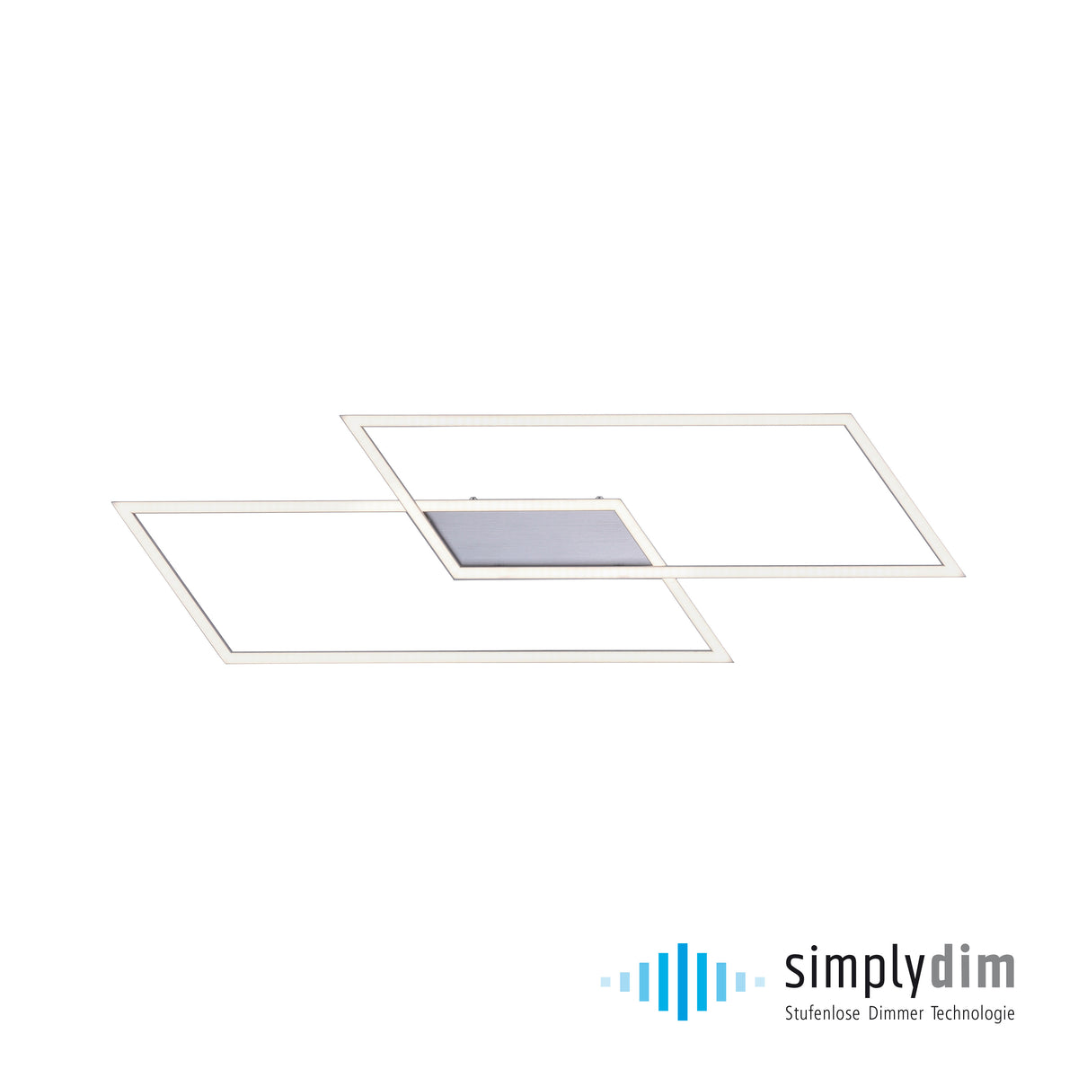 Vue de face du même plafonnier sur fond blanc avec logo simplydim en bas.