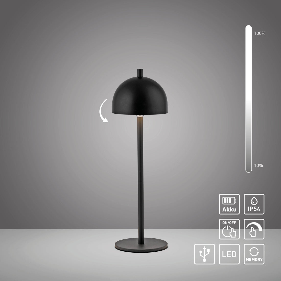 Lampe à poser Bellis noire