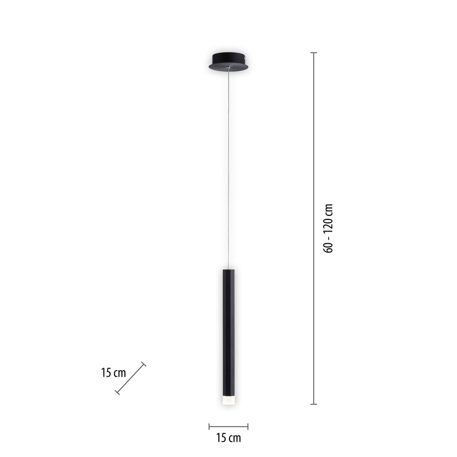 Suspension Bruno noire, H 15 cm
