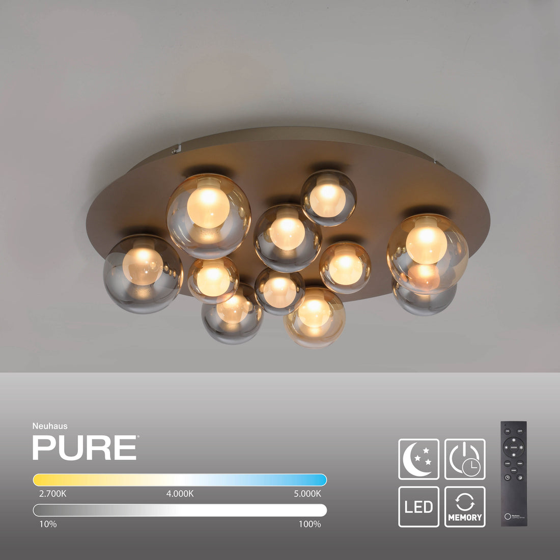 Plafonnier Pure Popup marron