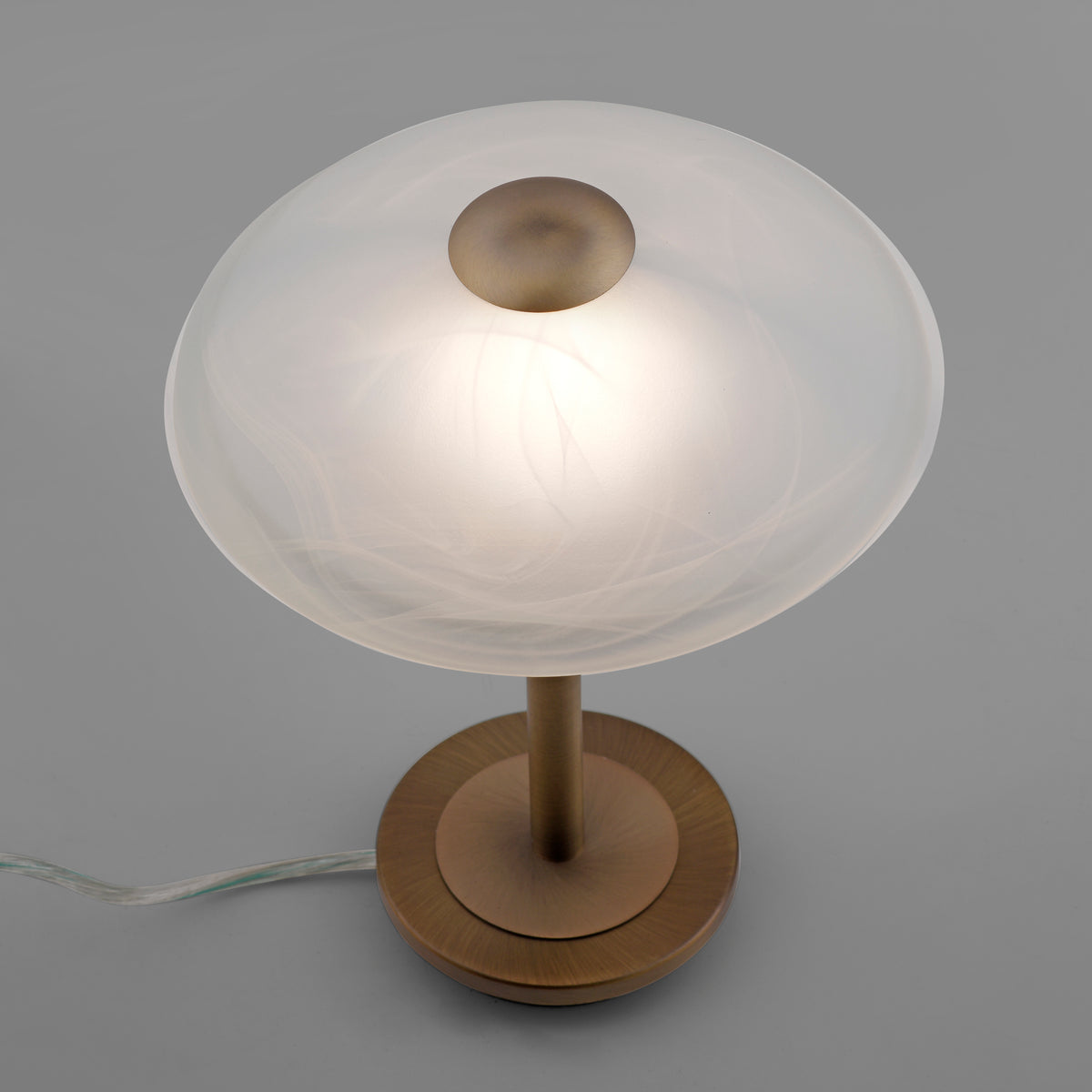 Lampe à poser Enova laiton vieilli, verre