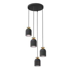 4-flammige Pendelleuchte Cible schwarz