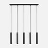 Hängeleuchte 5-flammig GU10 schwarz, höhenverstellbar 45-150 cm | DownLume