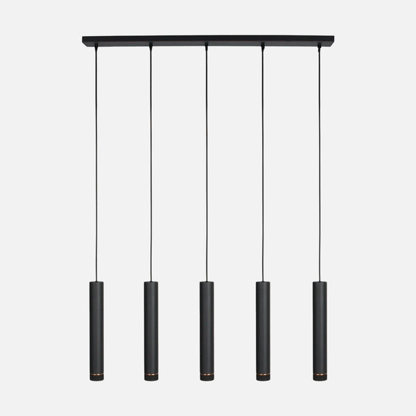 Hängeleuchte 5-flammig GU10 schwarz, höhenverstellbar 45-150 cm | DownLume
