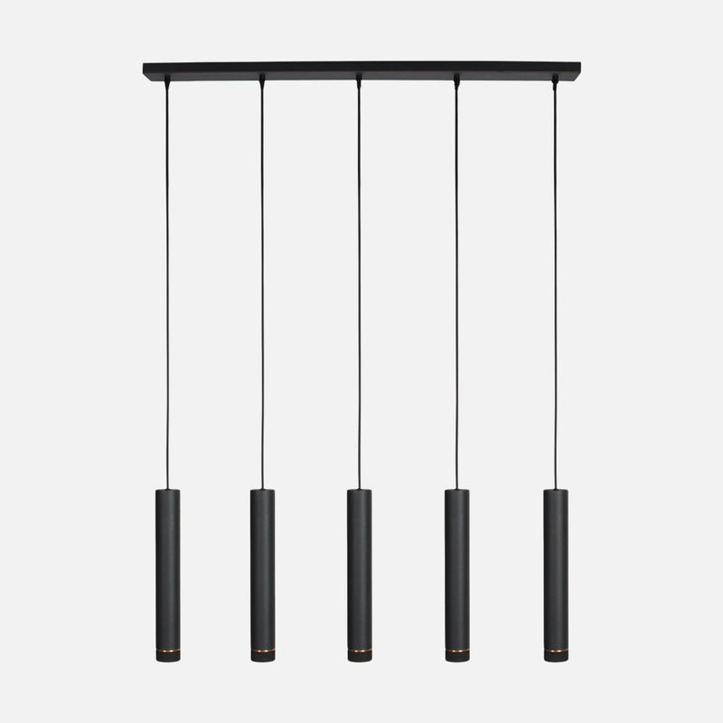 Hängeleuchte 5-flammig GU10 schwarz, höhenverstellbar 45-150 cm | DownLume