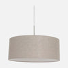 Suspension lin gris, abat-jour tambour acier réglable Ø 50 cm | Sparkled