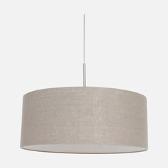 Suspension lin gris, abat-jour tambour acier réglable Ø 50 cm | Sparkled
