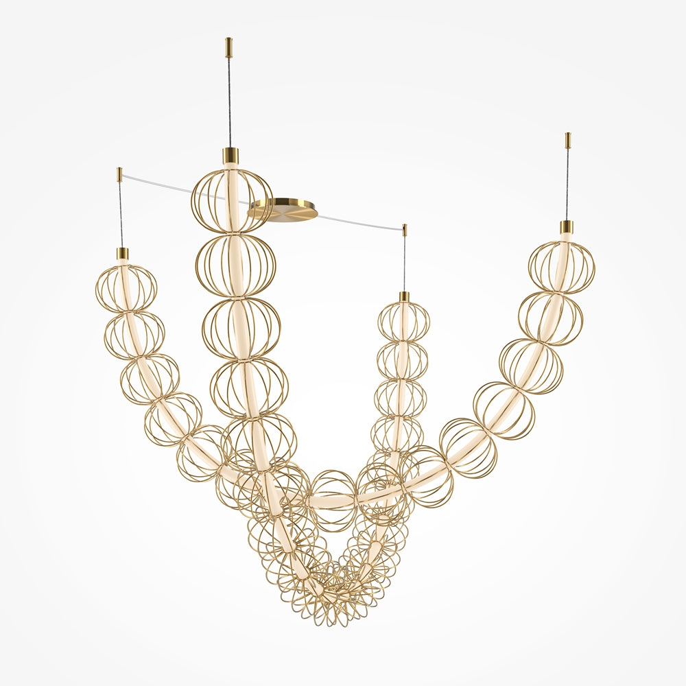Golden Cage Suspension luminaire doré