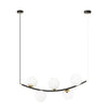 Suspension Ritz 5 lumières noire, verre opale