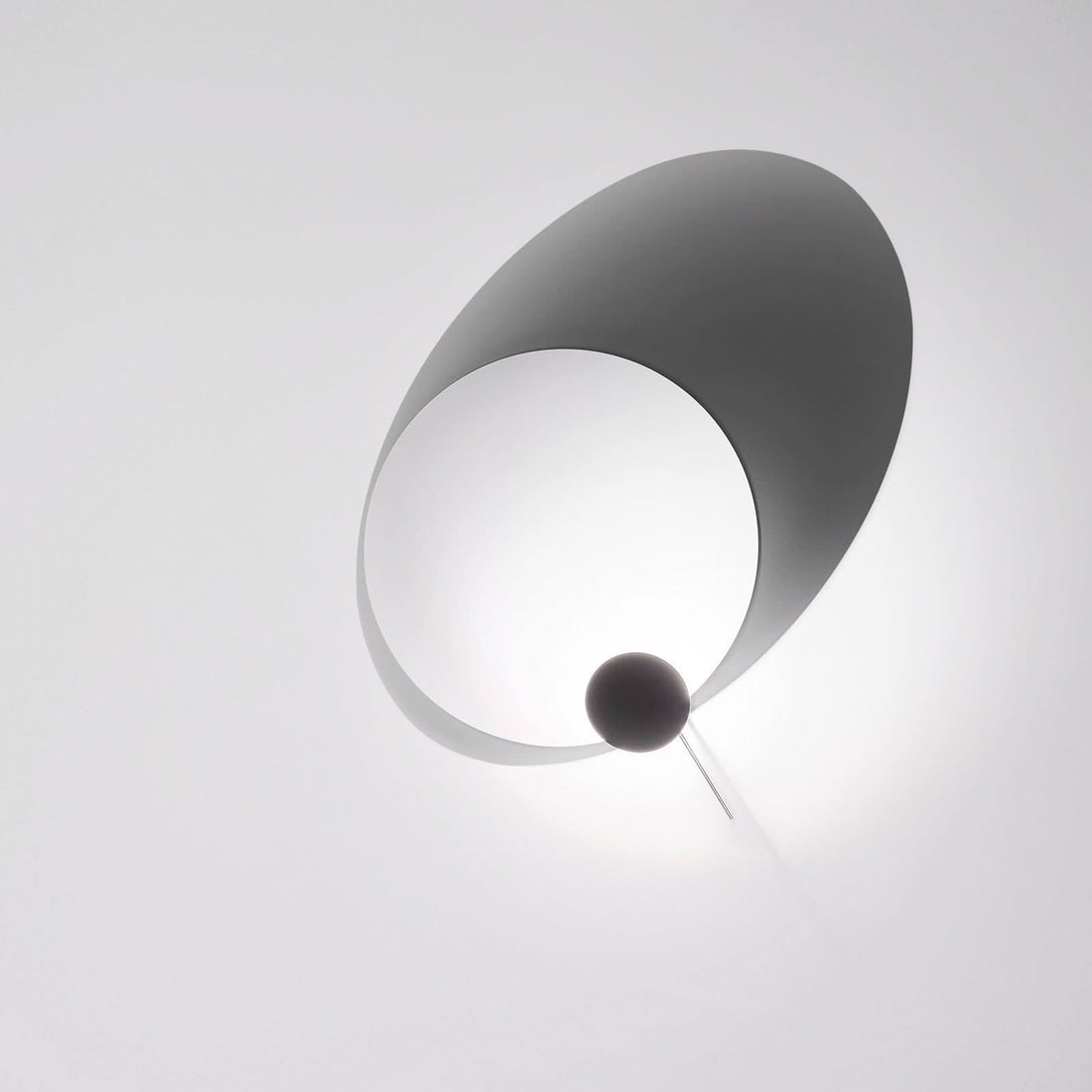 Applique murale LED Eclipse Ellipse en aluminium, blanc, Ø 60 cm