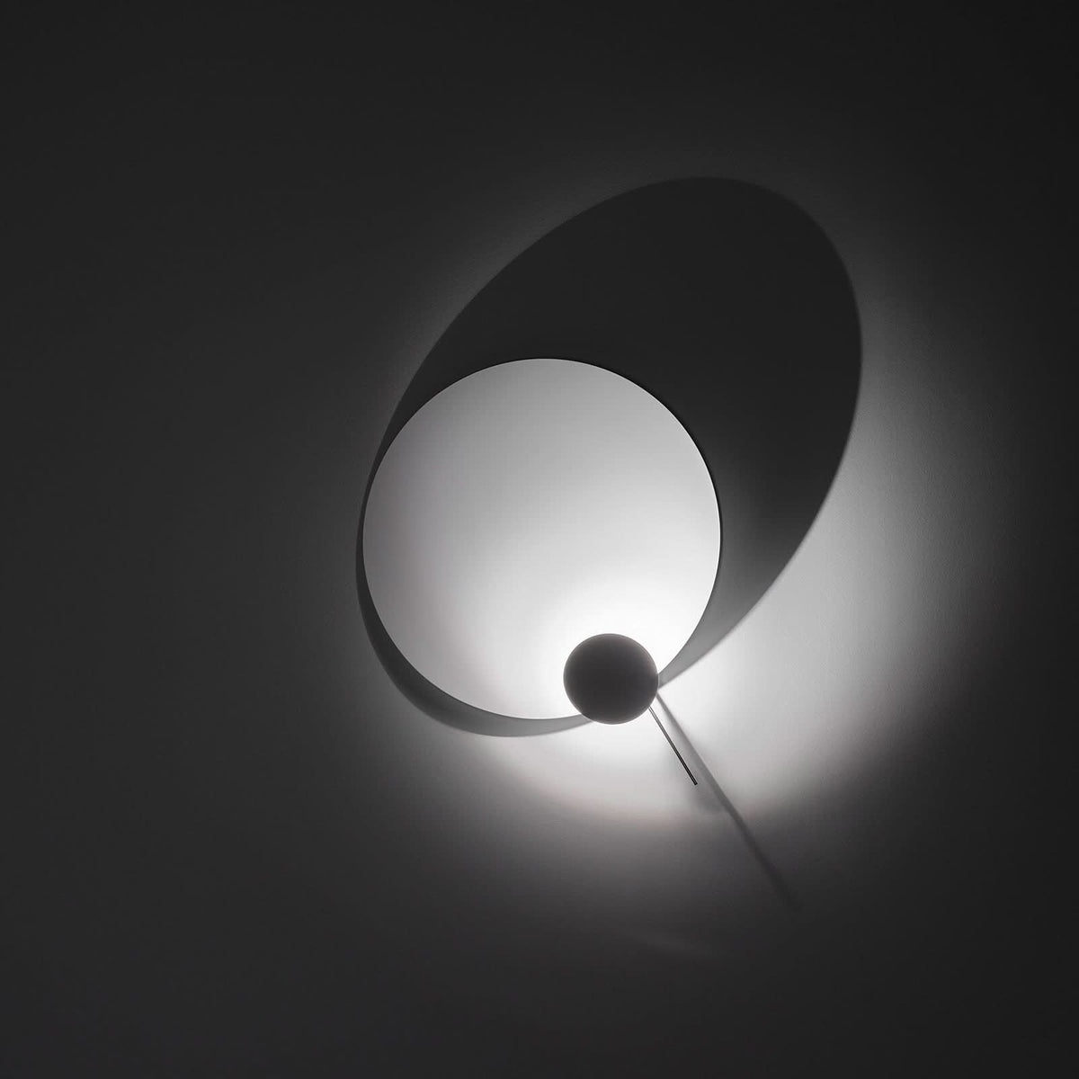 Applique murale LED Eclipse Ellipse en aluminium, blanc, Ø 60 cm